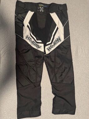 HK Army HSTL Line Base Paintball Pants - XL 38-45 Waist - Black /White